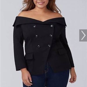 Lane Bryant Ponte Off the Shoulder Blazer